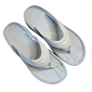 Hoka Ora Recovery Flip Grey Lunar Rock White  Men's Size 12 Flip Flops Sandals